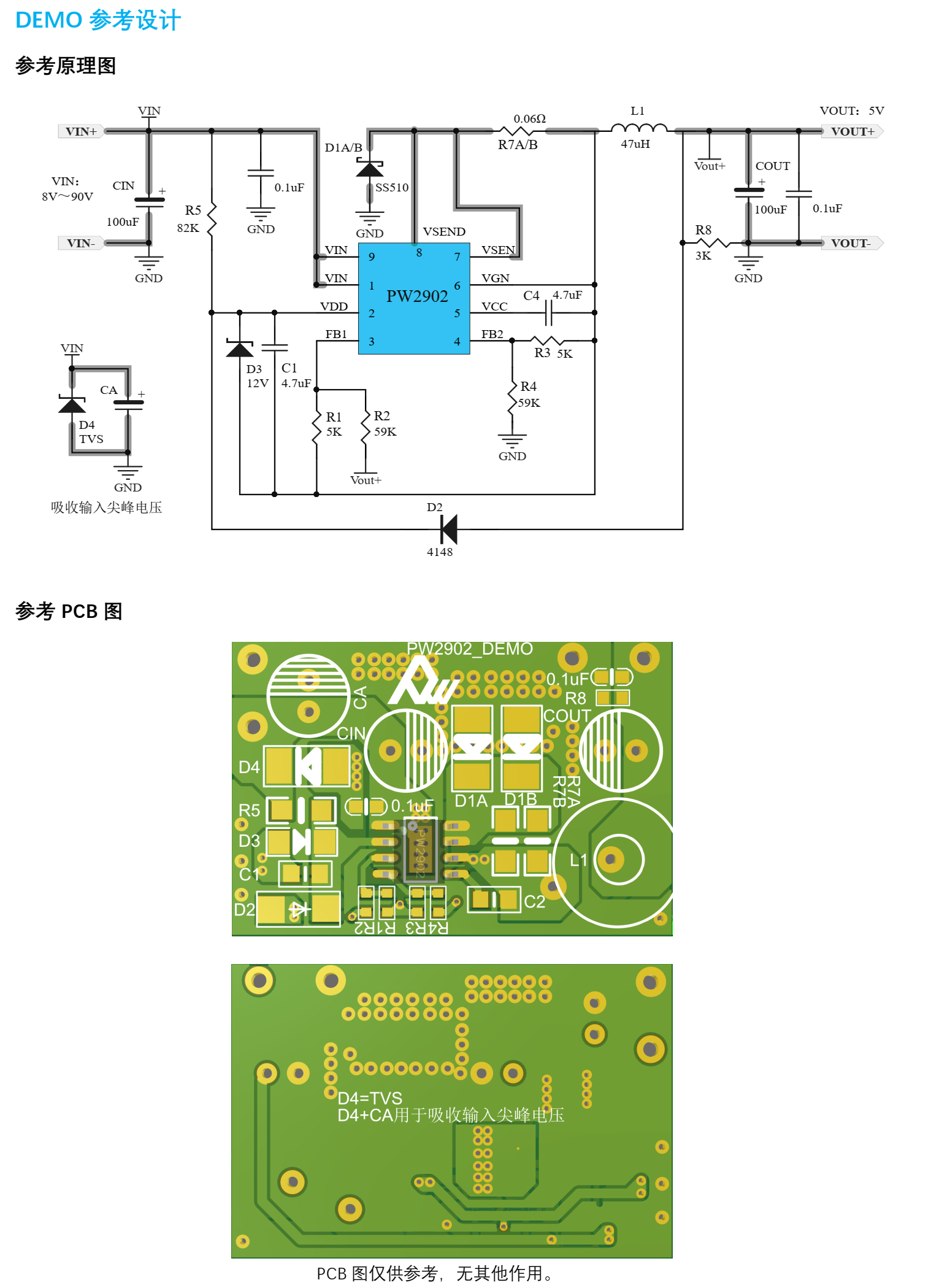 代理PW2902降壓80V轉5V2A可調(diào)輸出電源芯片