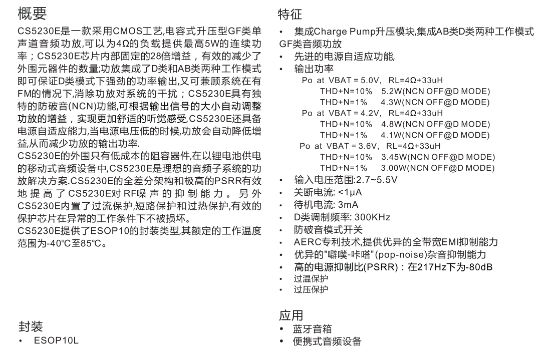 CS5230代理商，技術(shù)支持，原裝現(xiàn)貨