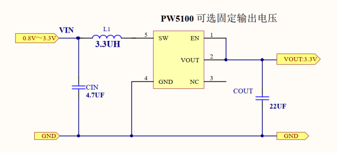 1.5V升3.3V芯片電路圖，穩(wěn)壓3.3V供電MCU模塊等