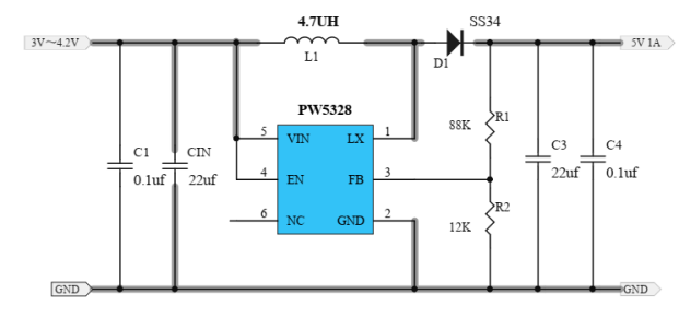 2.4V升3.3V，2.4V升3V，1A大電流升壓芯片