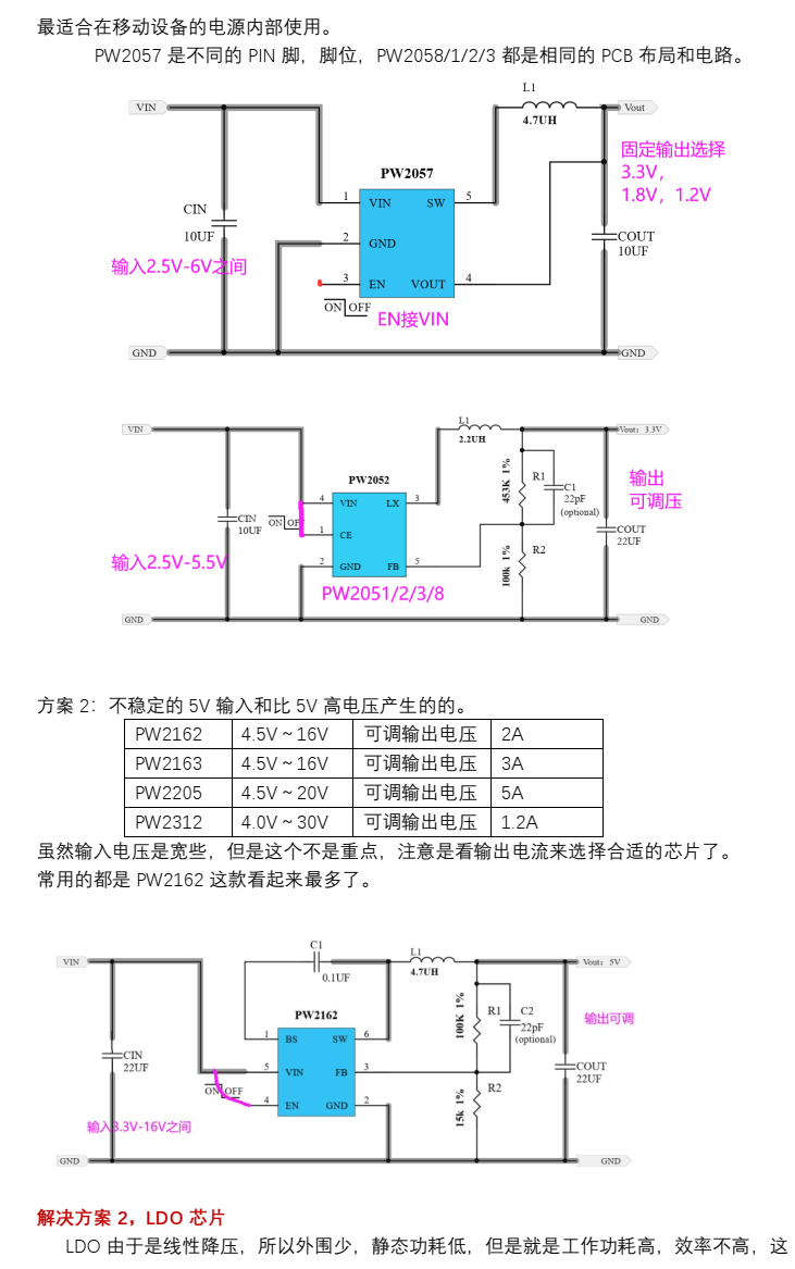 3.7V降壓3V，5V降壓3V的升降壓電路和芯片