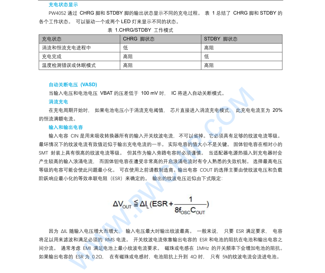 PW4052，2.5安單節(jié)鋰電池開(kāi)關(guān)模式充電管理