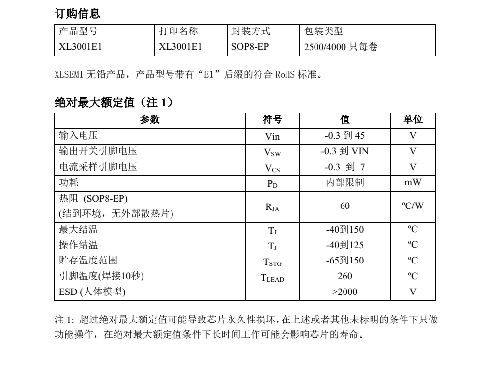 全新XL3001封裝SOP8品牌芯龍，質(zhì)量可靠