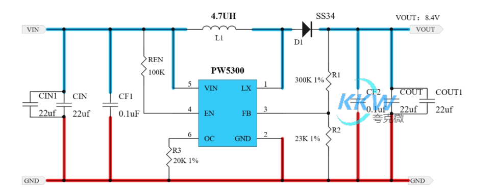 3V-5V 升壓 8.4V0.5A 電路板， PW5300  71號(hào)