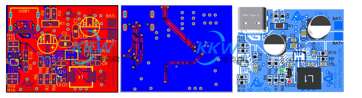 PD 和 QC 快充充電器 2A 給三節(jié) 12.6V 鋰電池充電芯片方案 PW4000 136號(hào)